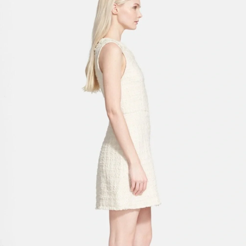 NWT Alice + Olivia Haven Embellished Ivory Tweed Dress - Picture 3 of 12